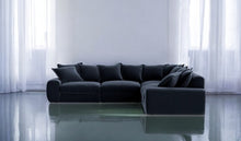 Load image into Gallery viewer, Monari Modular Large Corner Sofa in Midnight Blue Velvet