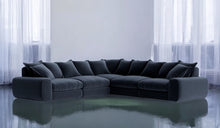 Load image into Gallery viewer, Monari Modular Large Corner Sofa in Midnight Blue Velvet