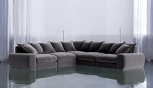 Load image into Gallery viewer, Monari Modular Large Corner Sofa in Granite Grey Velvet