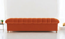 Load image into Gallery viewer, Puffy Chesterfield Grand Sofa in Brunt Orange Velvet