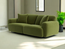 Load image into Gallery viewer, Loft Two Seater Sofa in Fern Green Velvet
