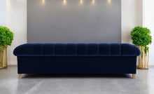 Load image into Gallery viewer, Puffy Chesterfield Grand Sofa in Navy Blue Velvet