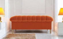 Load image into Gallery viewer, Puffy Chesterfield Medium Sofa in Brunt Orange Velvet