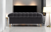 Load image into Gallery viewer, Puffy Chesterfield Medium Sofa in Granite Grey Velvet