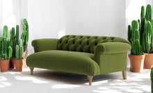 Load image into Gallery viewer, Puffy Chesterfield Medium Sofa in Fern Green Velvet