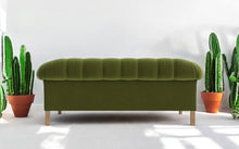 Load image into Gallery viewer, Puffy Chesterfield Medium Sofa in Fern Green Velvet