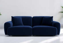 Load image into Gallery viewer, Loft Two Seater Sofa in Navy Blue Velvet