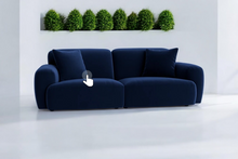 Load image into Gallery viewer, Loft Two Seater Sofa in Navy Blue Velvet