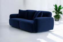 Load image into Gallery viewer, Loft Two Seater Sofa in Navy Blue Velvet