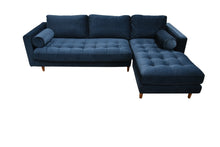 Load image into Gallery viewer, Scott 4 Seater RHF Chaise End Corner Sofa, Navy Cotton Velvet FREE π DELIVERY