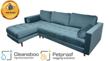 Load image into Gallery viewer, BIG💥SALE SCOTT LHF Corner Sofa Petrol Blue Velvet RRP £1199 -33% OFF💥 NOW £799
