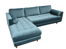 Load image into Gallery viewer, BIG💥SALE SCOTT LHF Corner Sofa Petrol Blue Velvet RRP £1199 -33% OFF💥 NOW £799