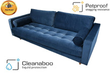 Load image into Gallery viewer, BIG💥SALE SCOTT Three Seater Sofa in Navy Velvet RRP £799 -25% OFF💥NOW £599