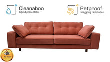 Load image into Gallery viewer, BIG💥SALE Tobias Three Seater Sofa in Orange Velvet RRP £999 -40% OFF💥NOW £599