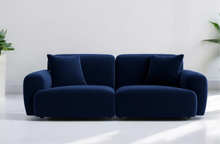 Load image into Gallery viewer, Loft Two Seater Sofa in Navy Blue Velvet
