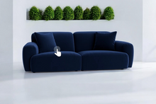 Load image into Gallery viewer, Loft Two Seater Sofa in Navy Blue Velvet
