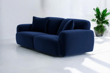 Load image into Gallery viewer, Loft Two Seater Sofa in Navy Blue Velvet
