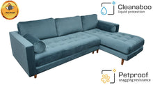 Load image into Gallery viewer, BIG💥SALE SCOTT RHF Corner Sofa Petrol Blue Velvet RRP £1199 -33% OFF💥 NOW £799
